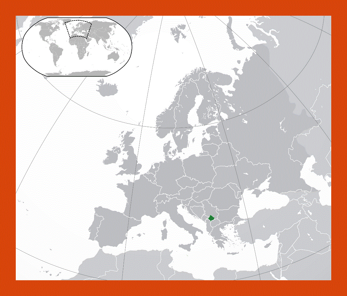 Location map of Kosovo