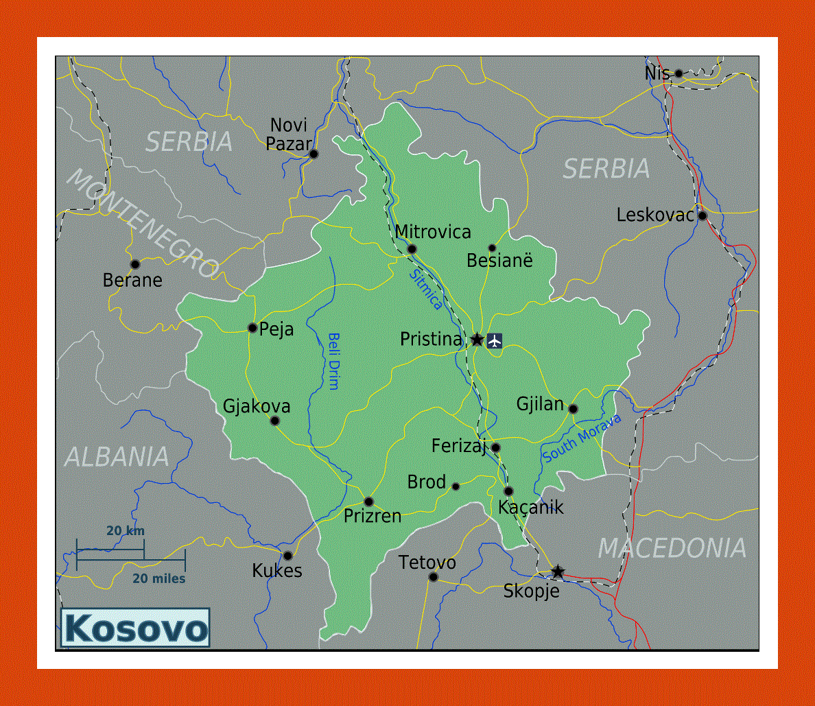 Map of Kosovo