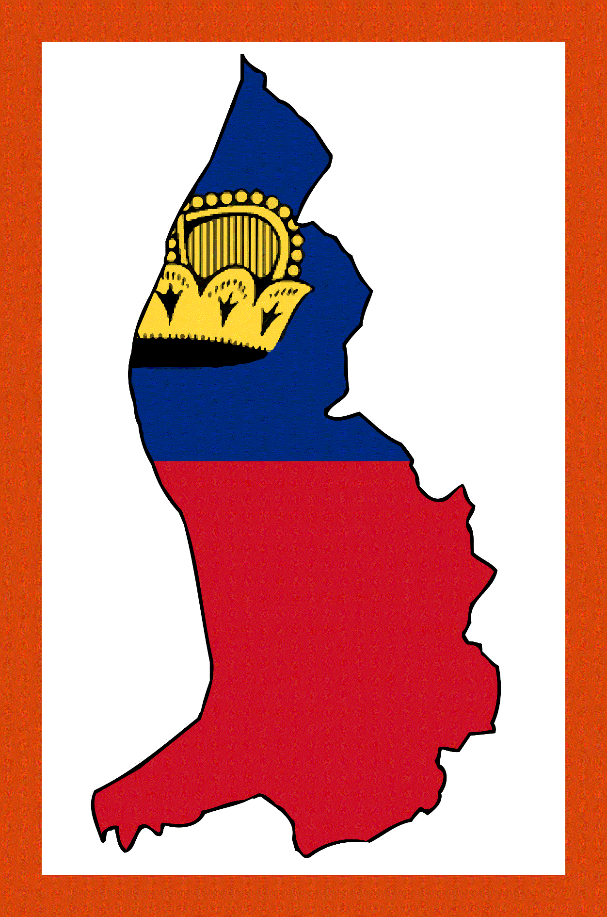 Flag map of Liechtenstein