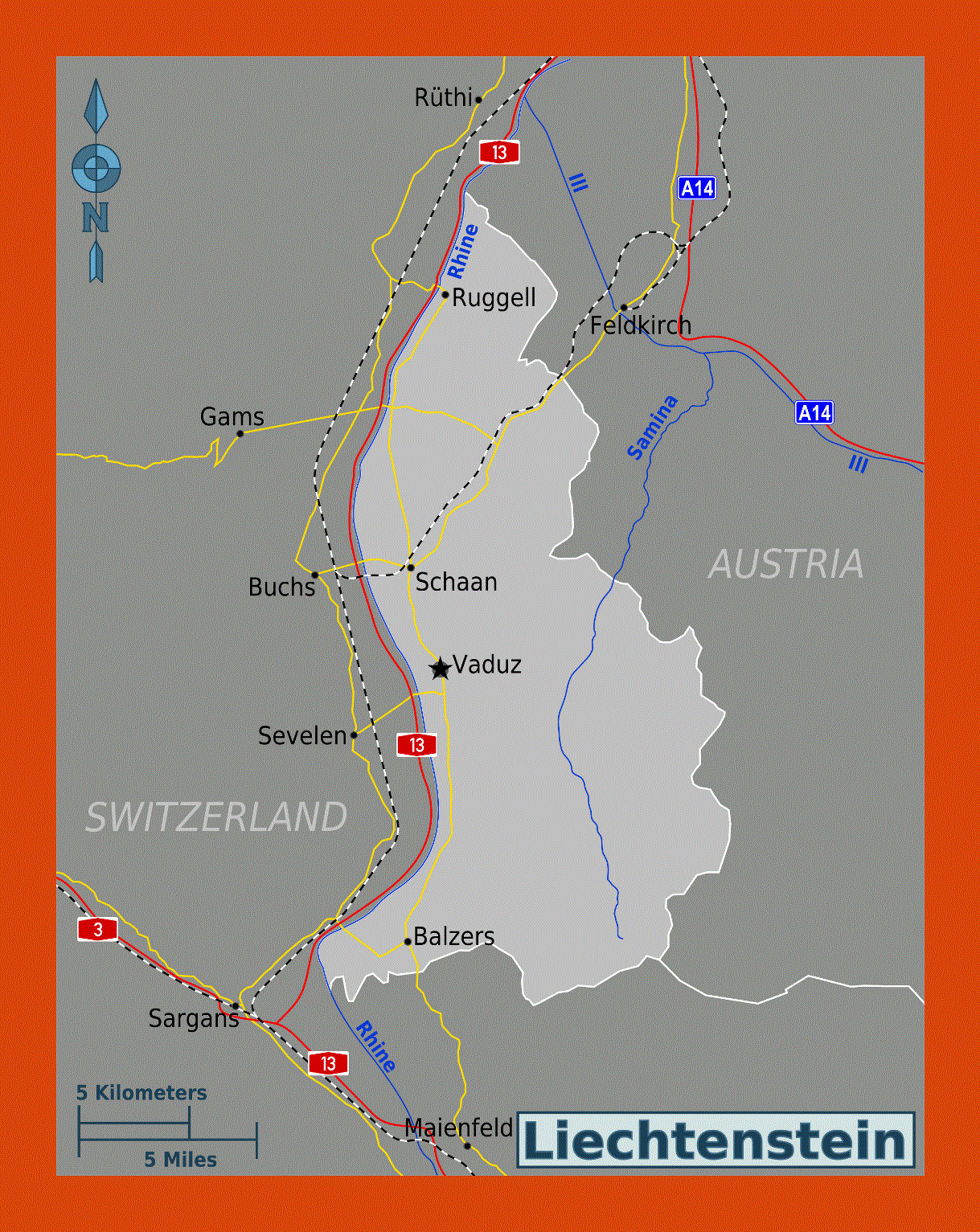 Map of Liechtenstein