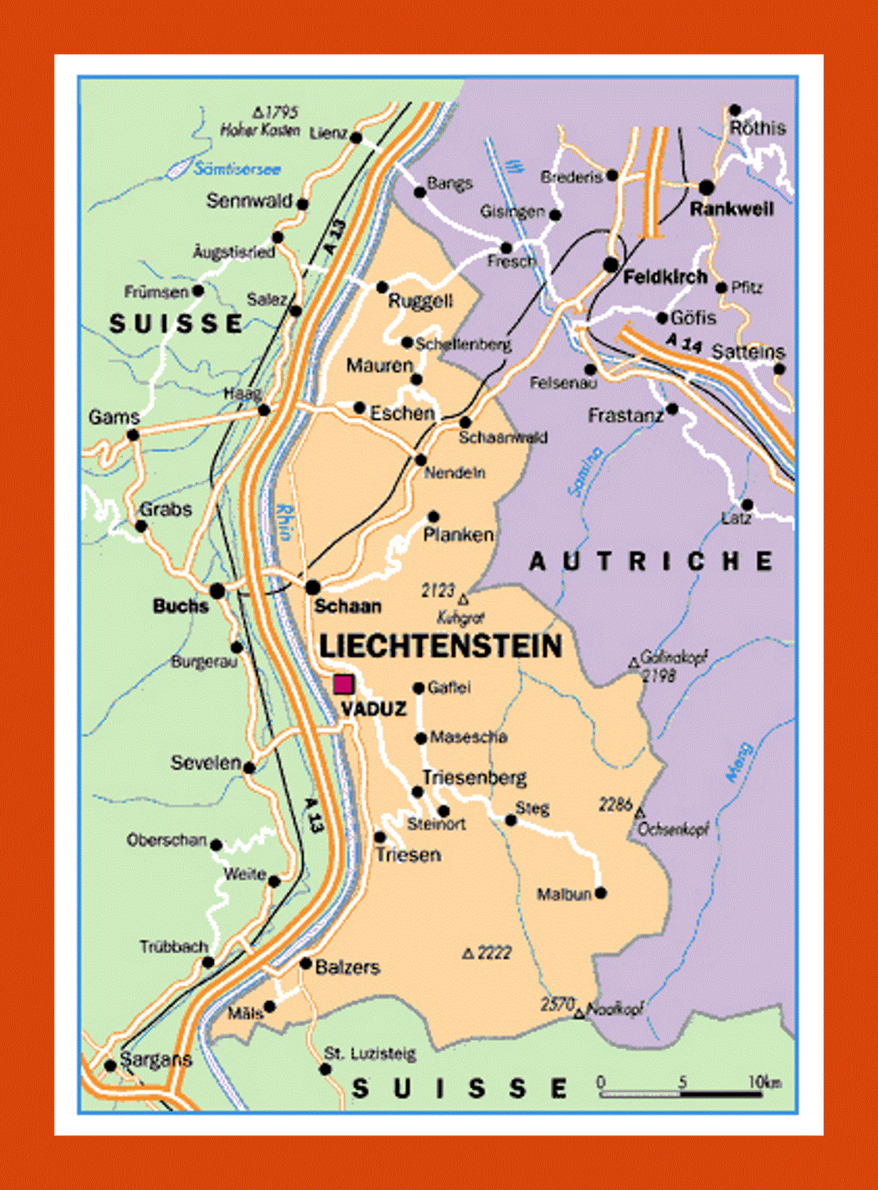Political map of Liechtenstein