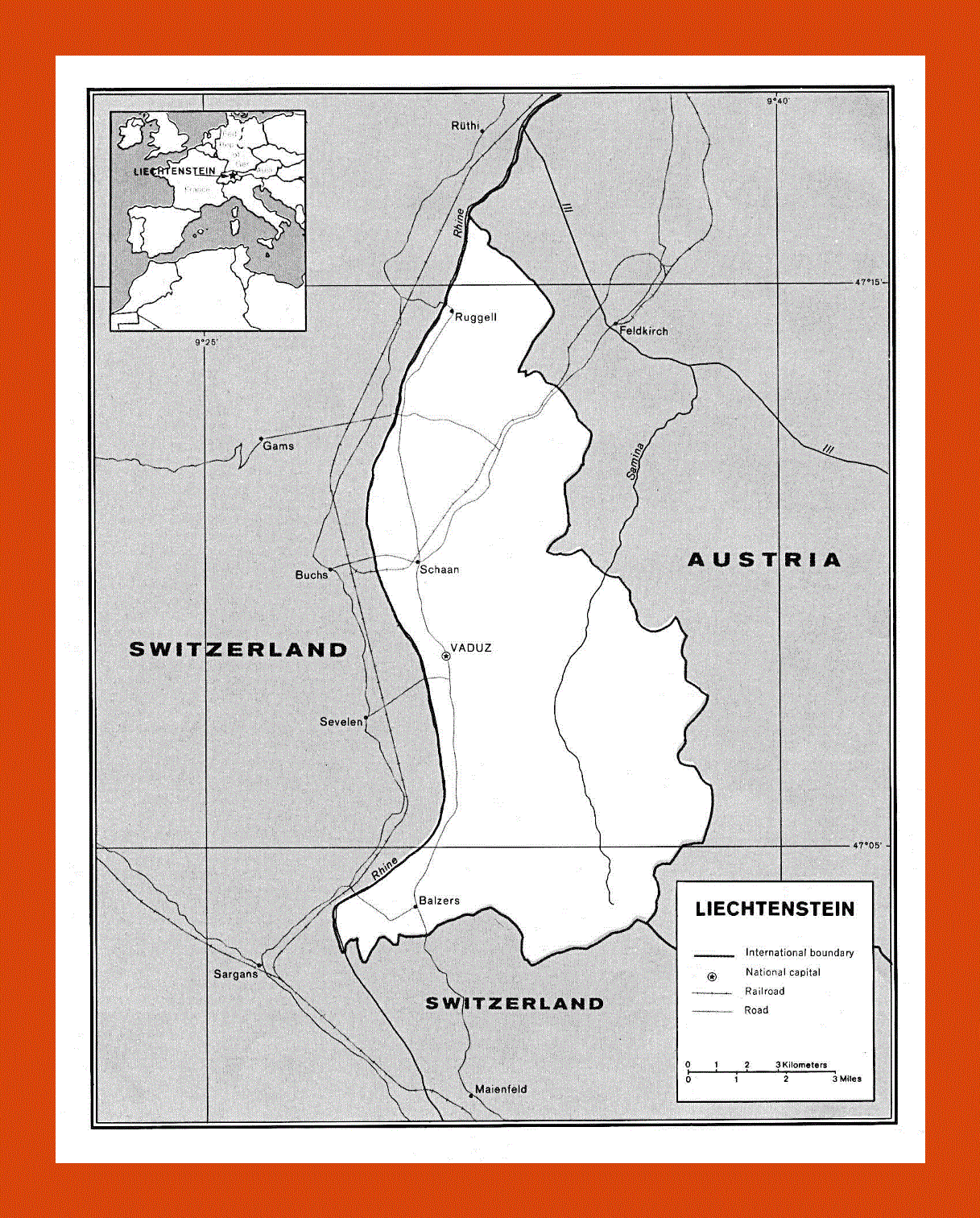 Political map of Liechtenstein