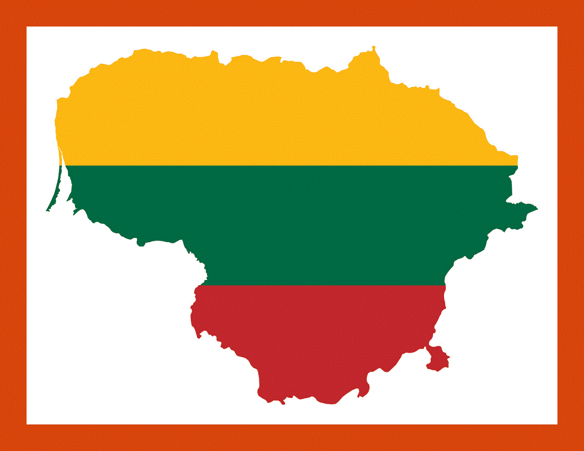 Flag map of Lithuania
