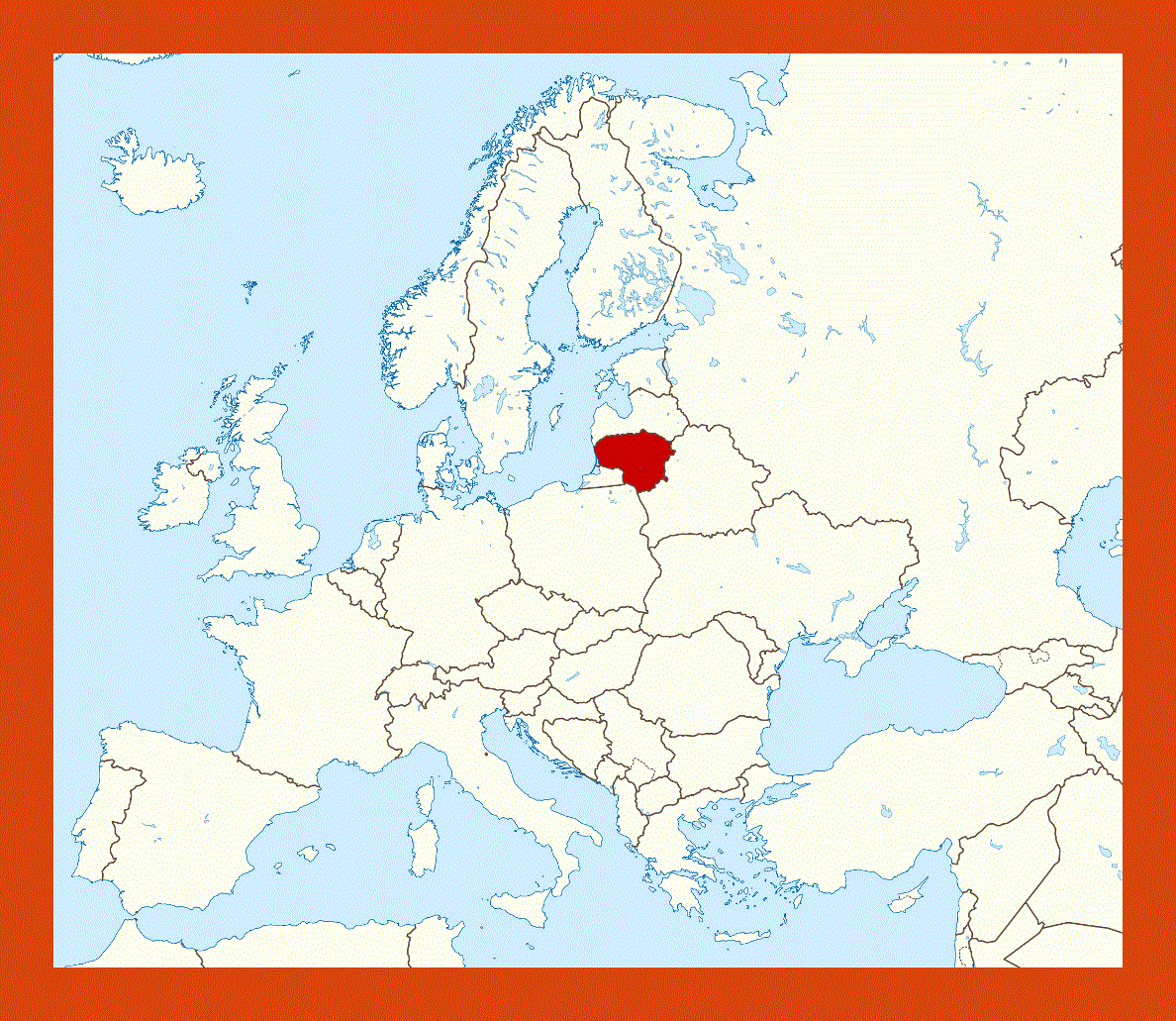 Location map of Lithuania