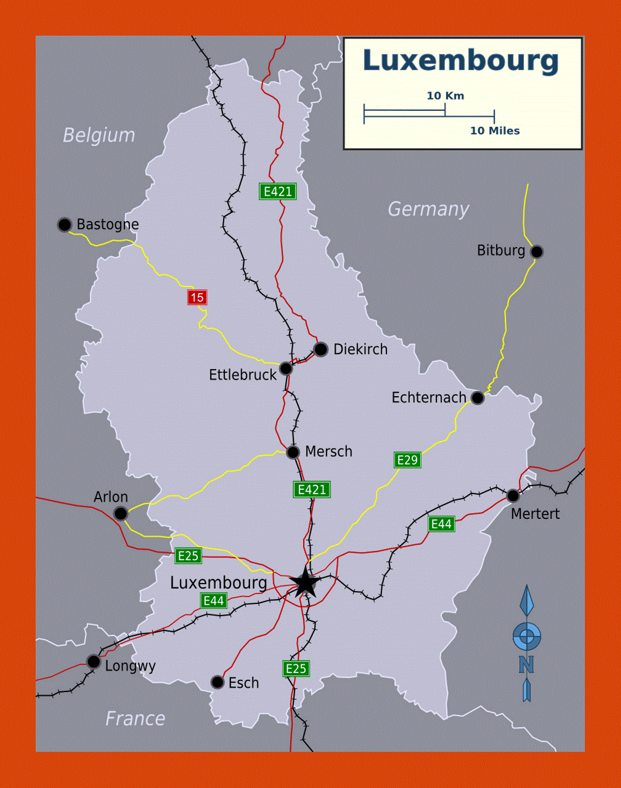 Map of Luxembourg