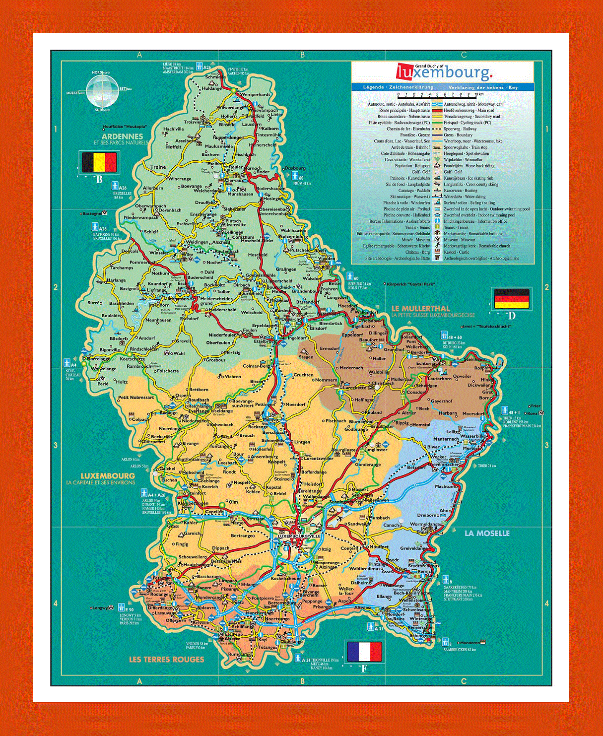 Travel map of Luxembourg