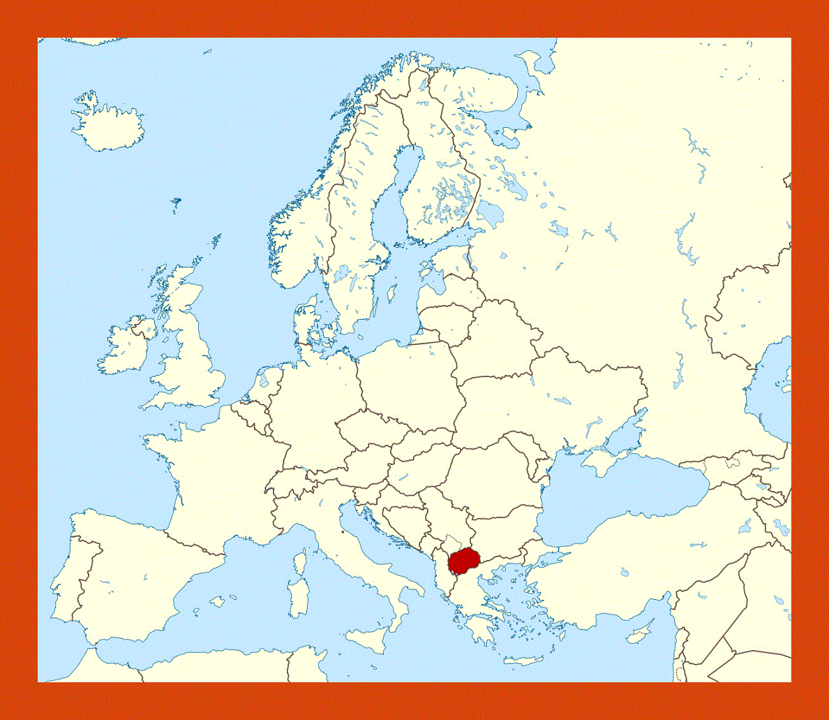Location map of Macedonia