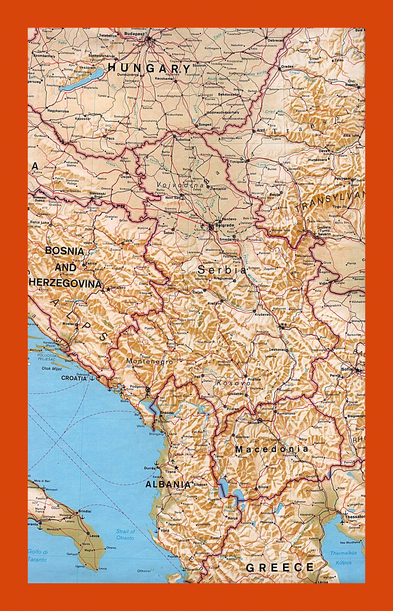 Political map of and Macedonia