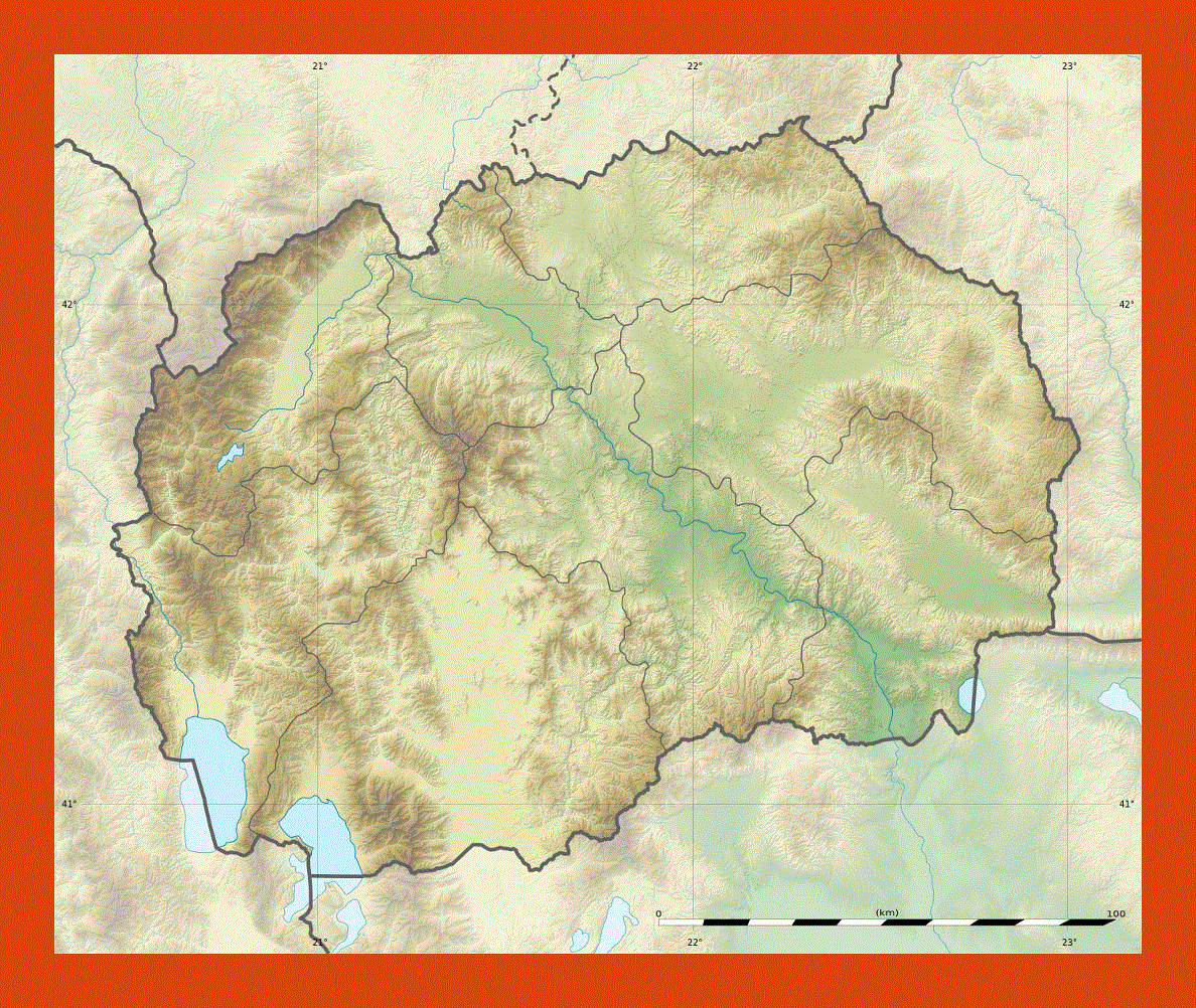Relief map of Macedonia