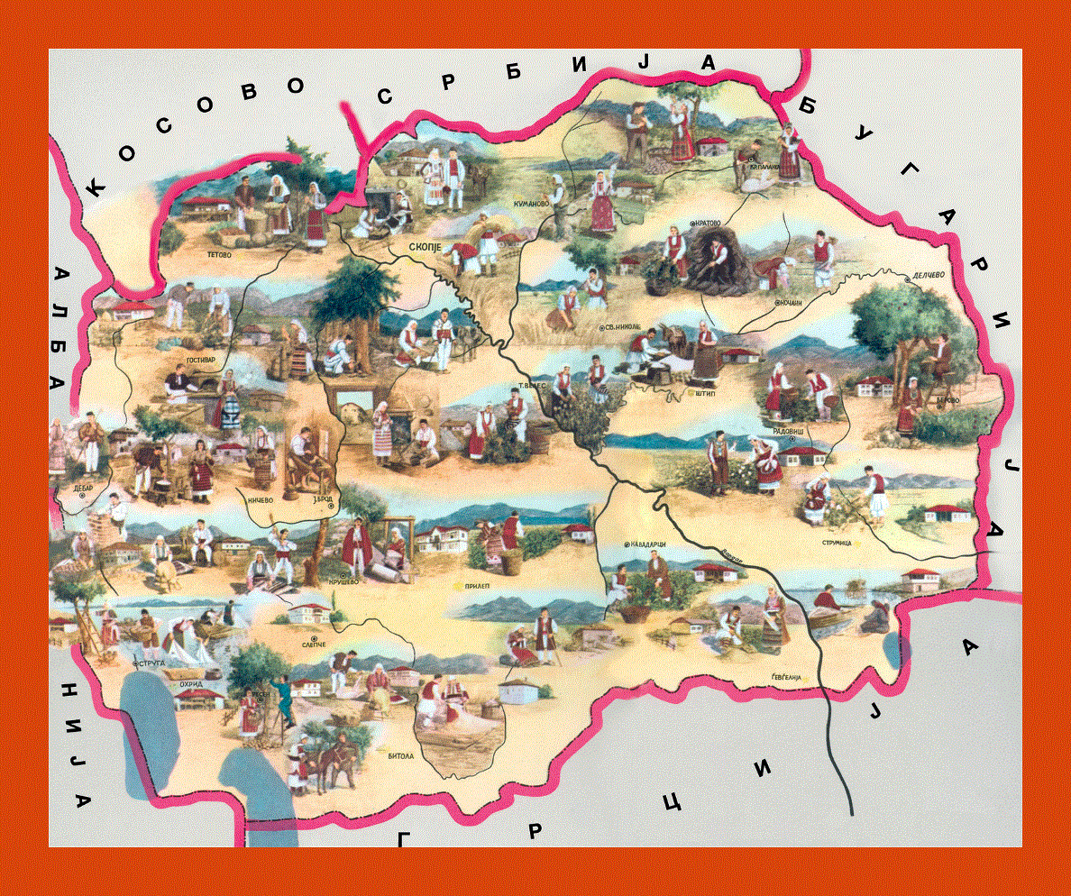 Tourist map of Macedonia