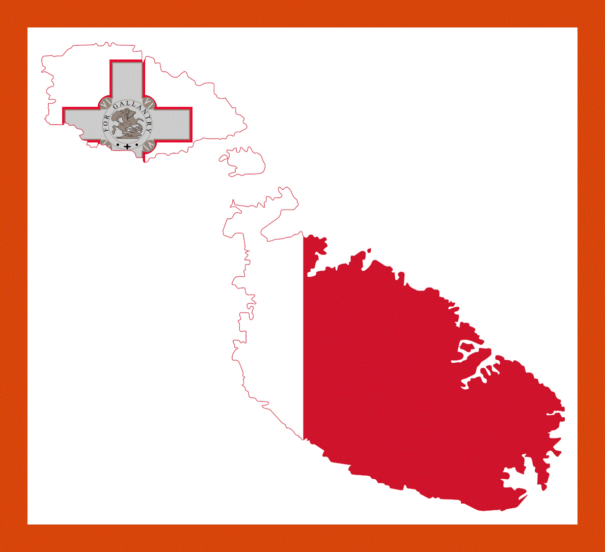 Flag map of Malta