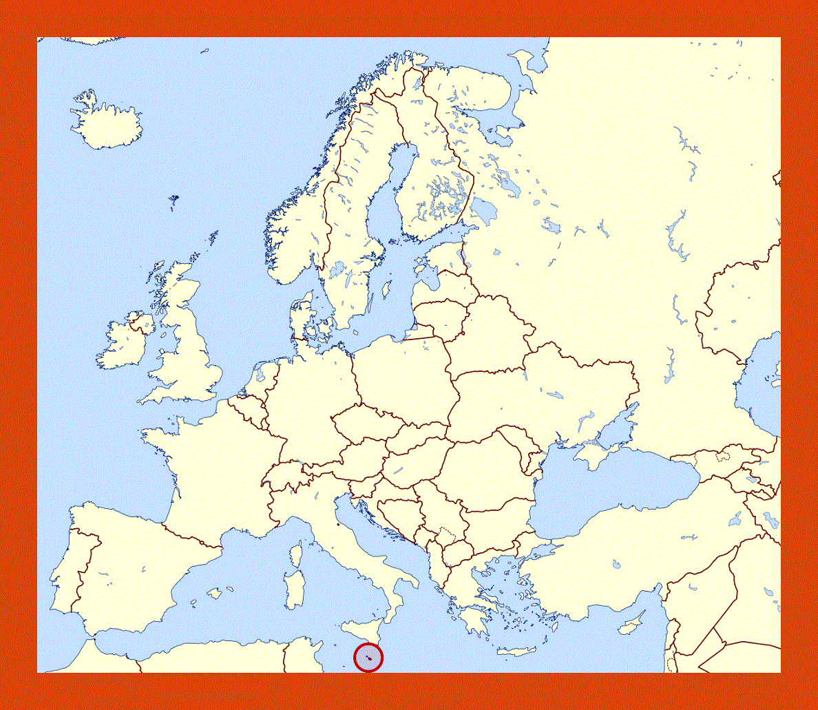 Location map of Malta