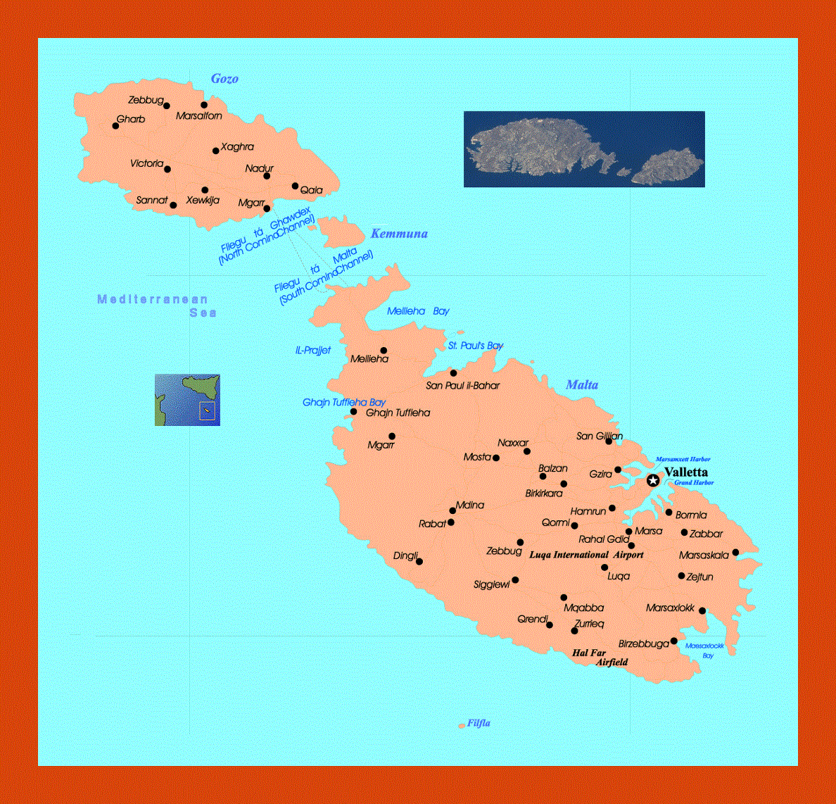 Map of Malta and Gozo