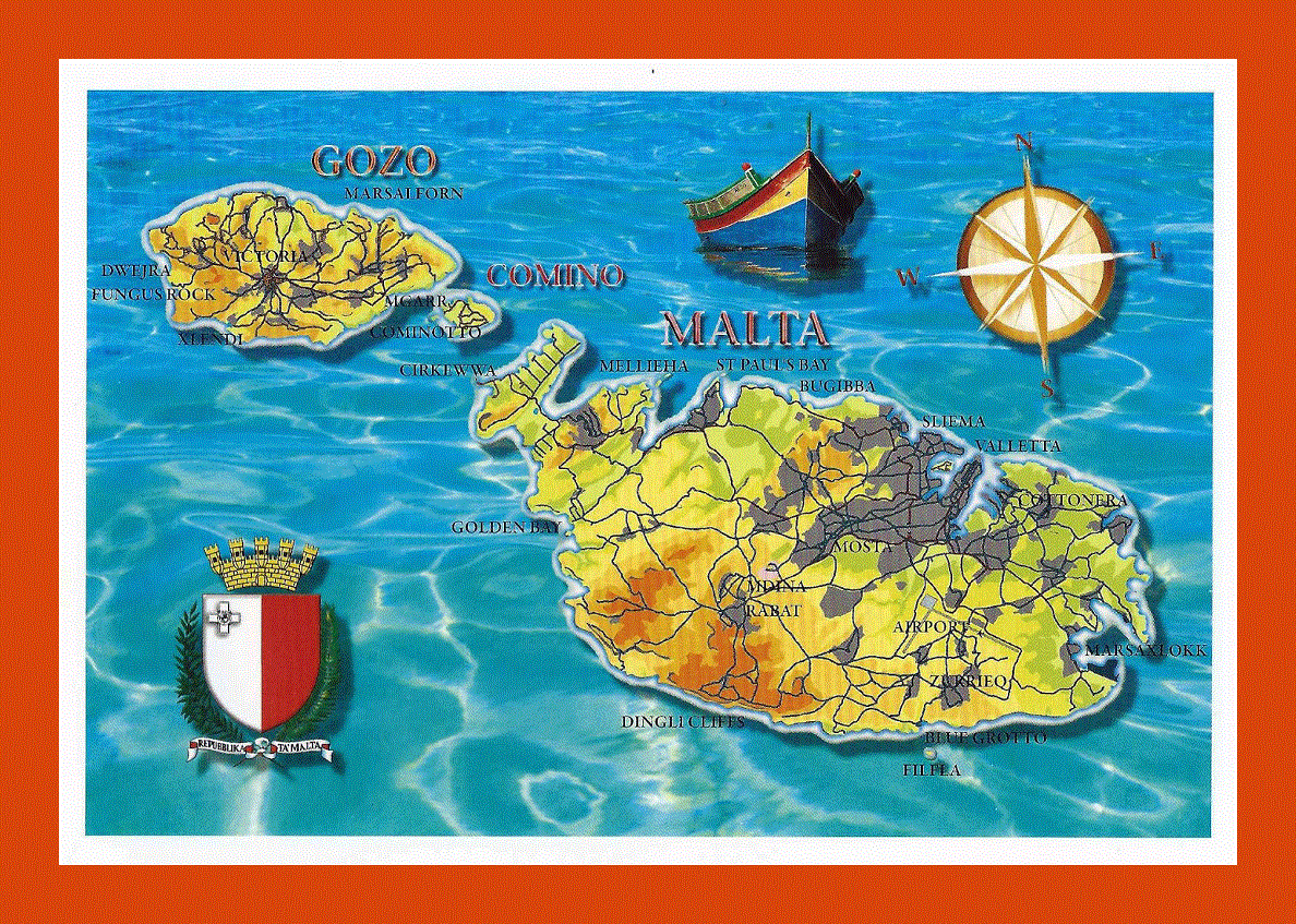 Tourist map of Malta