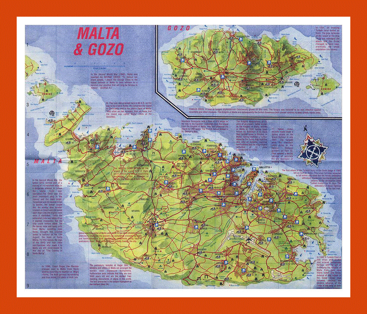 Tourist map of Malta