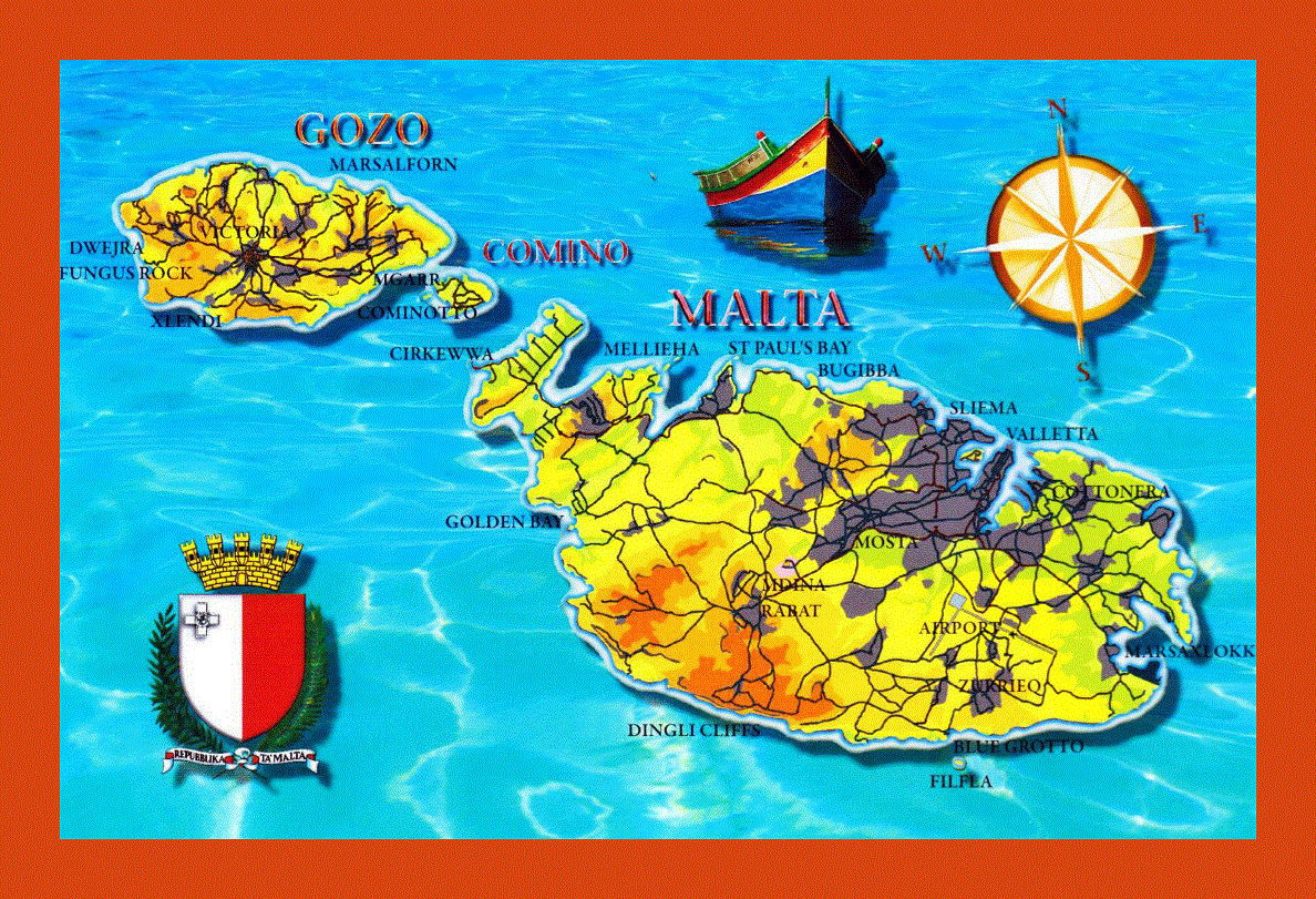 Tourist map of Malta