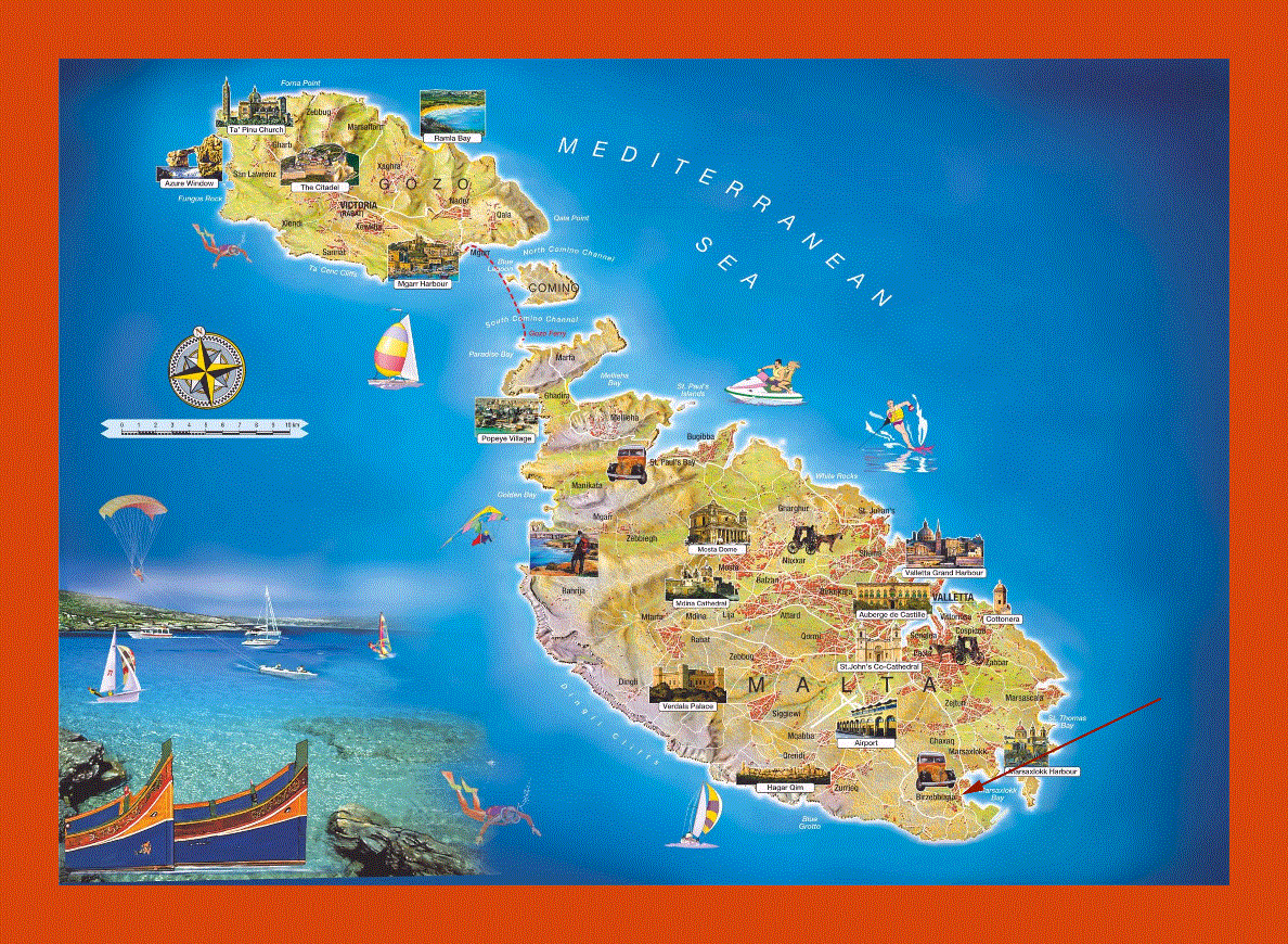 Travel map of Malta