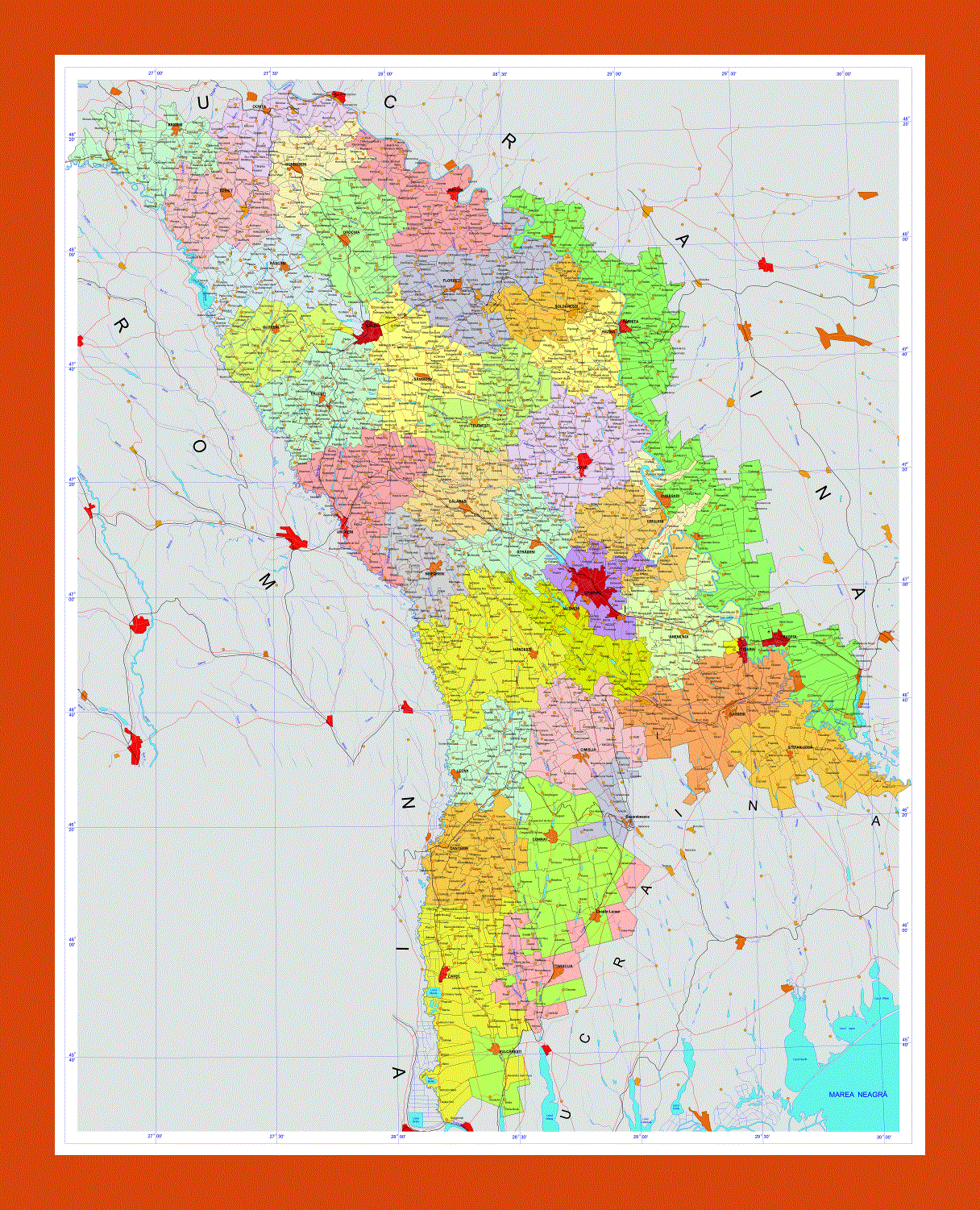 Administrative map of Moldova