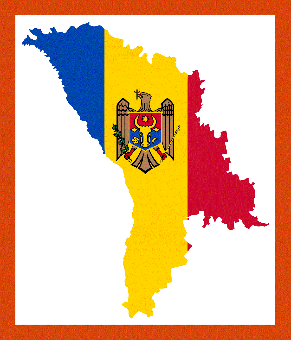 Flag map of Moldova