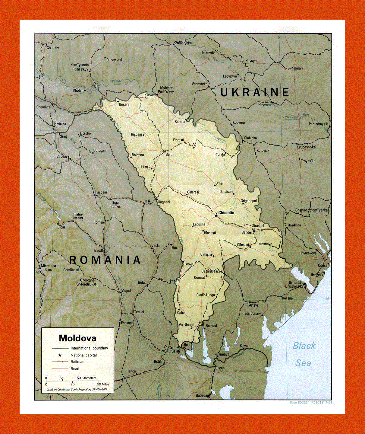 Political map of Moldova - 1993