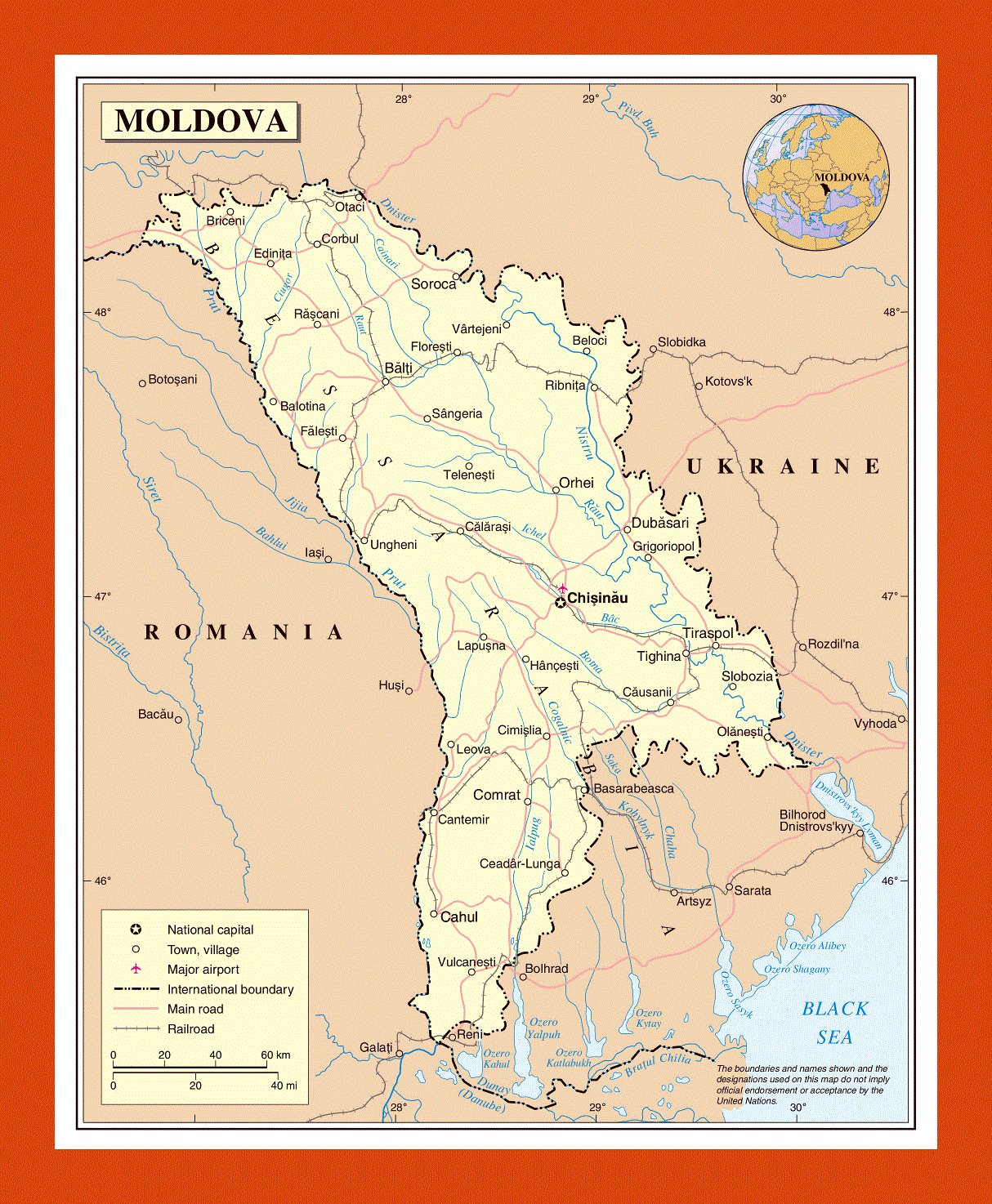 Political map of Moldova