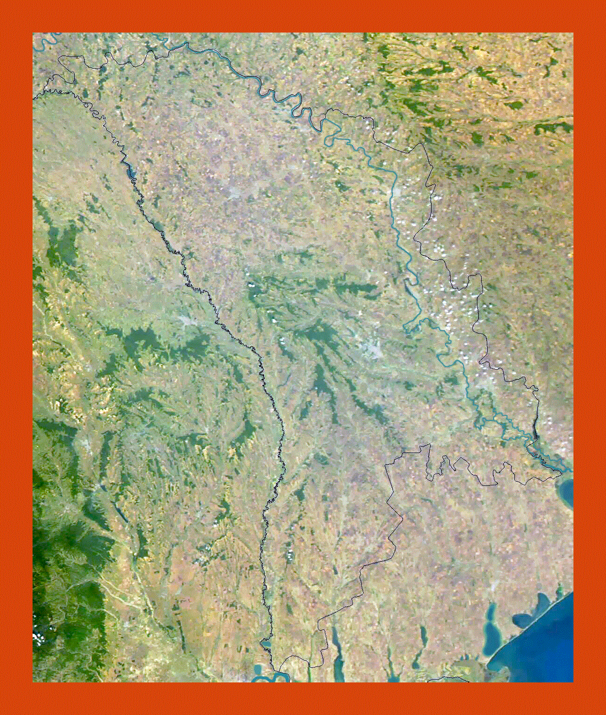 Satellite map of Moldova