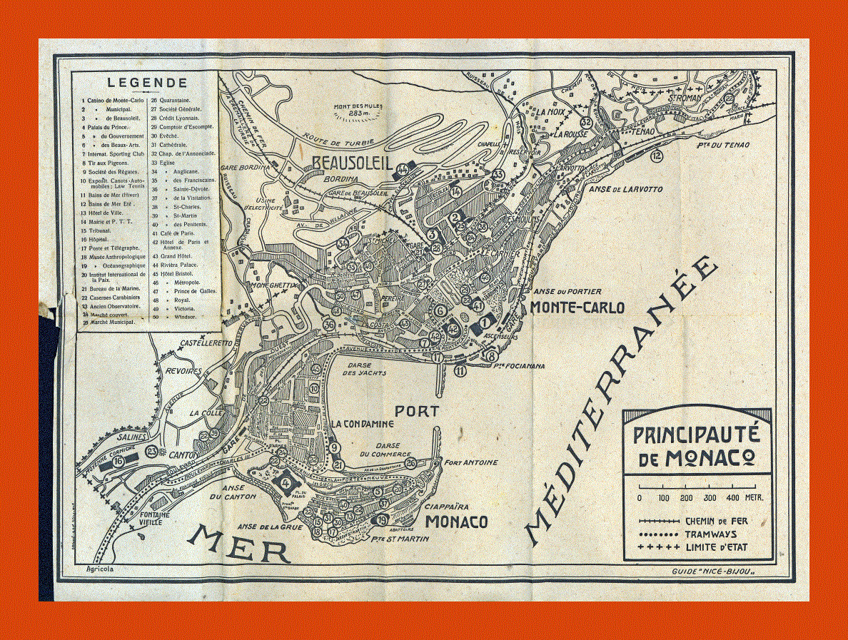 Old map of Monaco