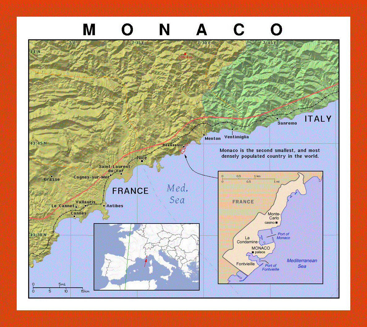 Political map of Monaco