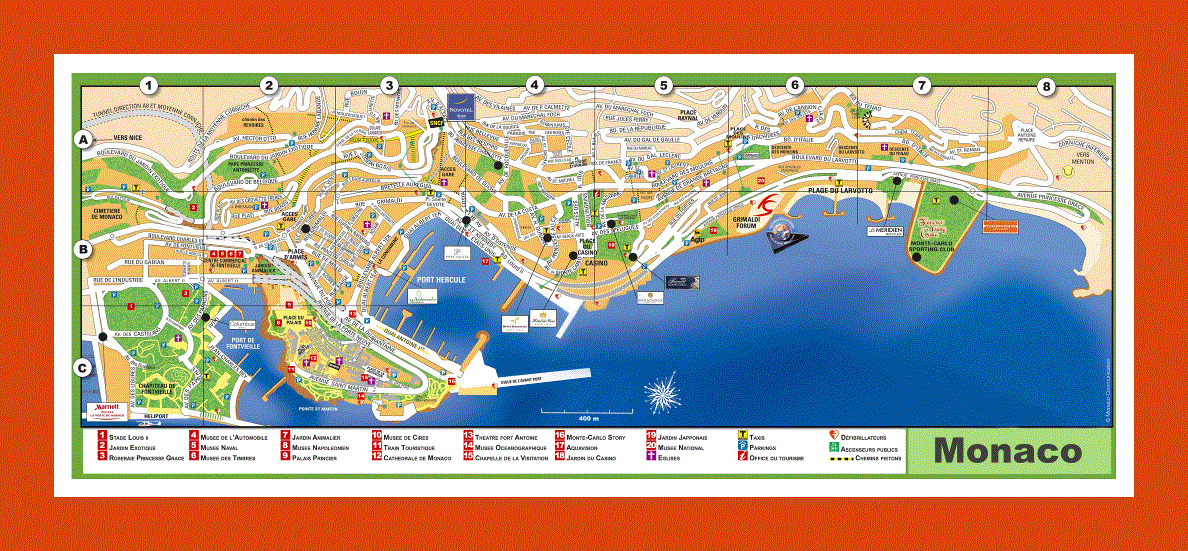 Tourist map of Monaco