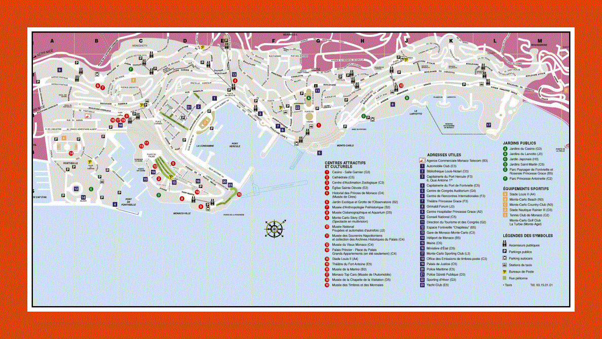 Tourist map of Monaco