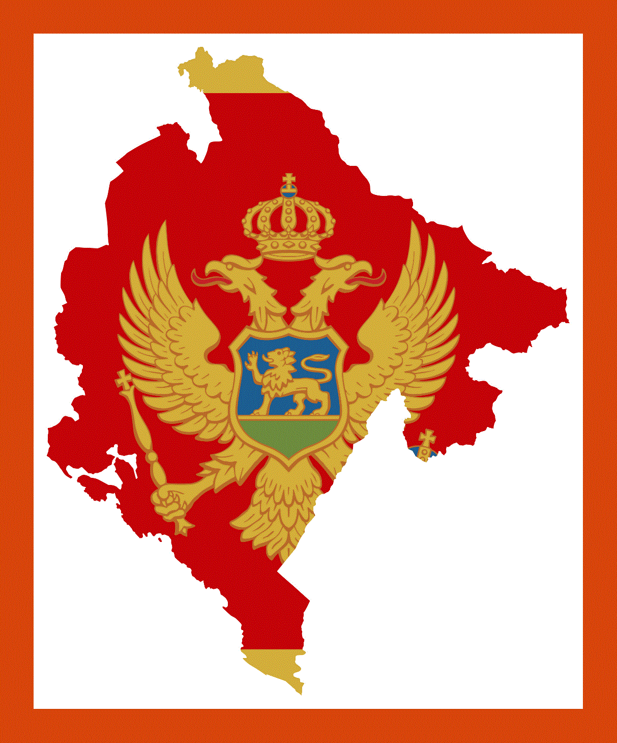 Flag map of Montenegro