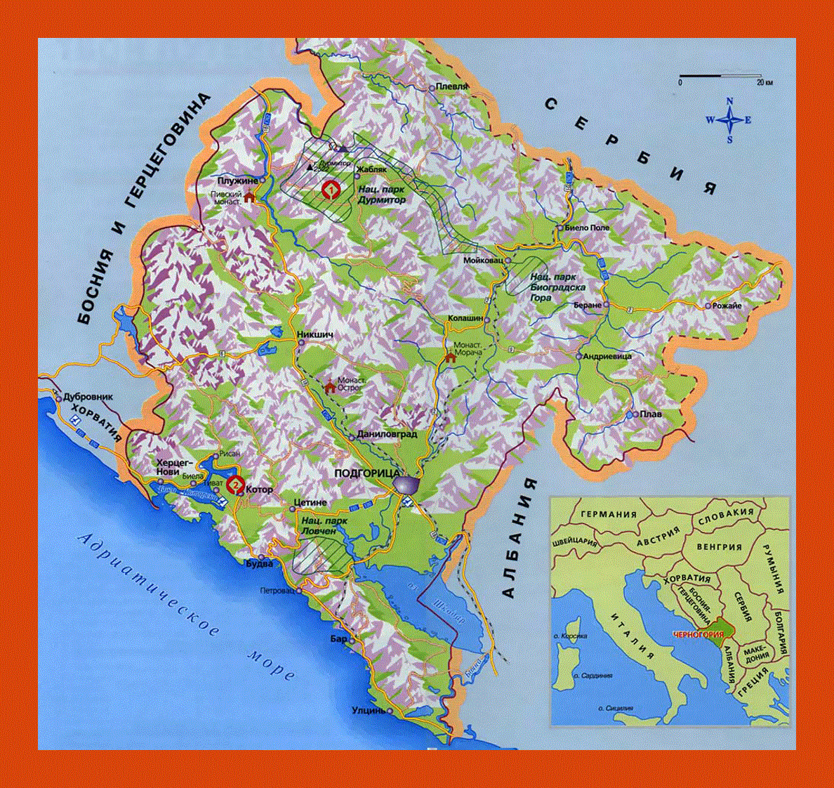 Map of Montenegro