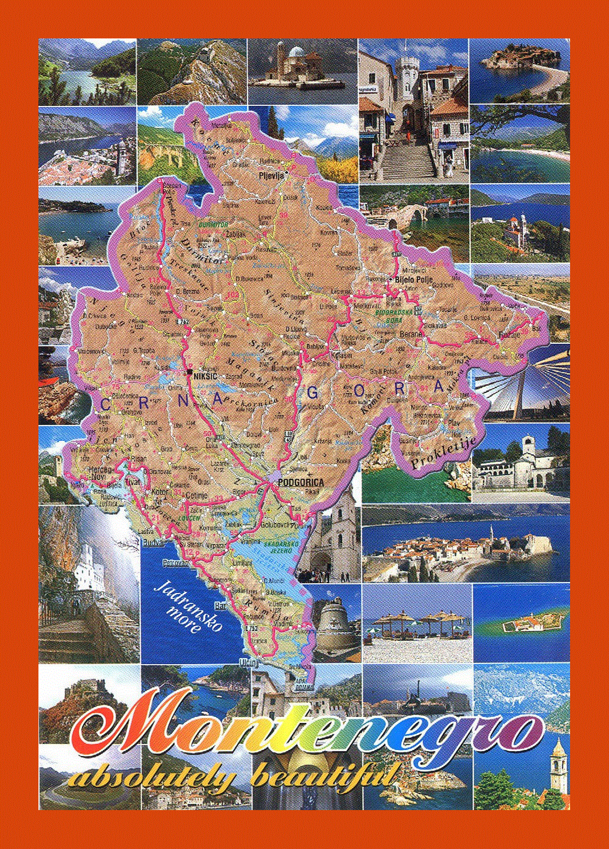 Travel map of Montenegro