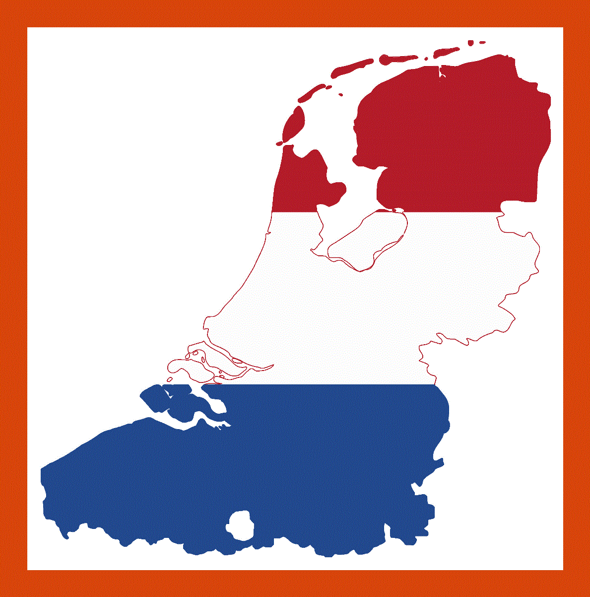 Flag map of Netherlands