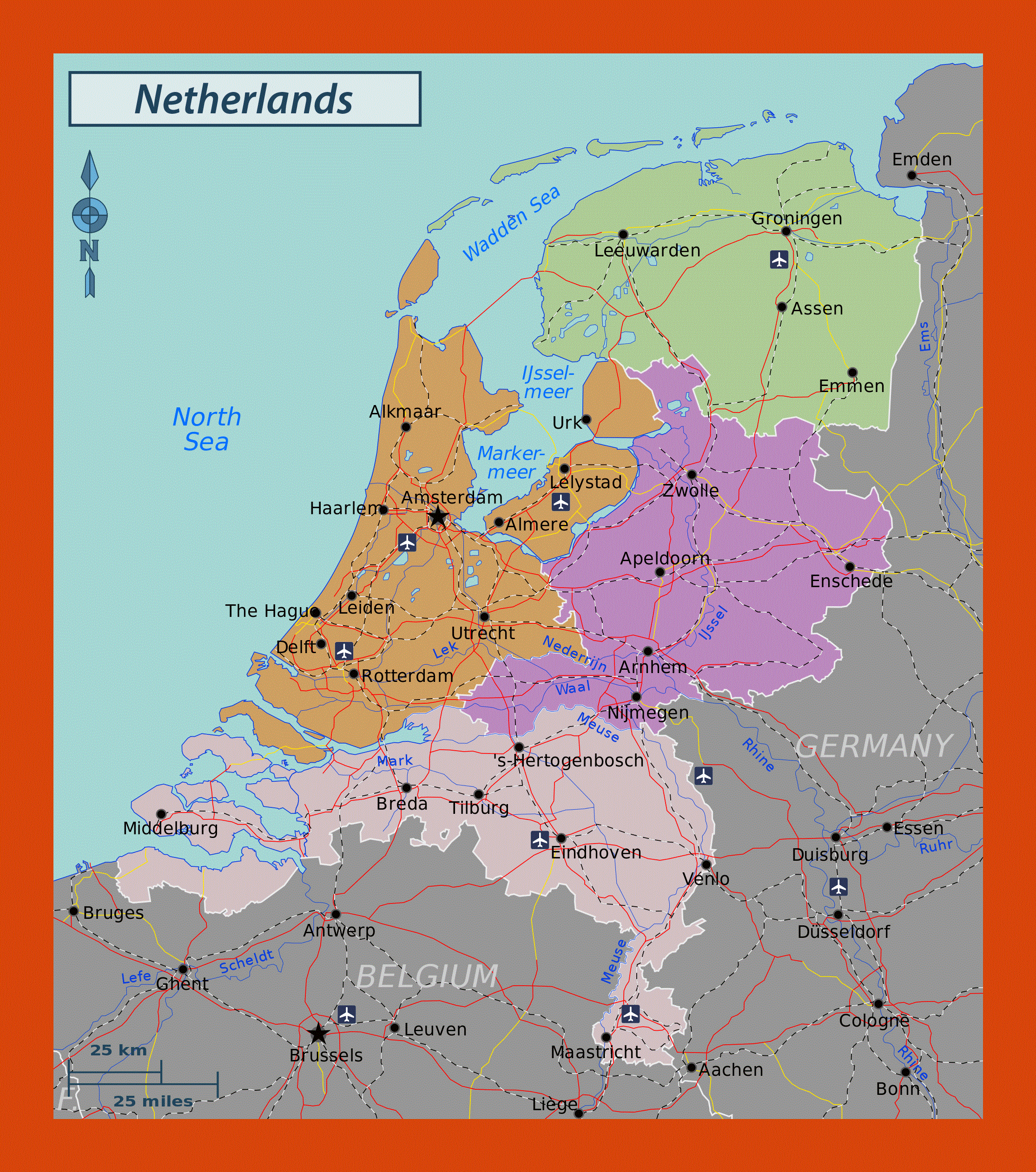 Netherlands Regions Map