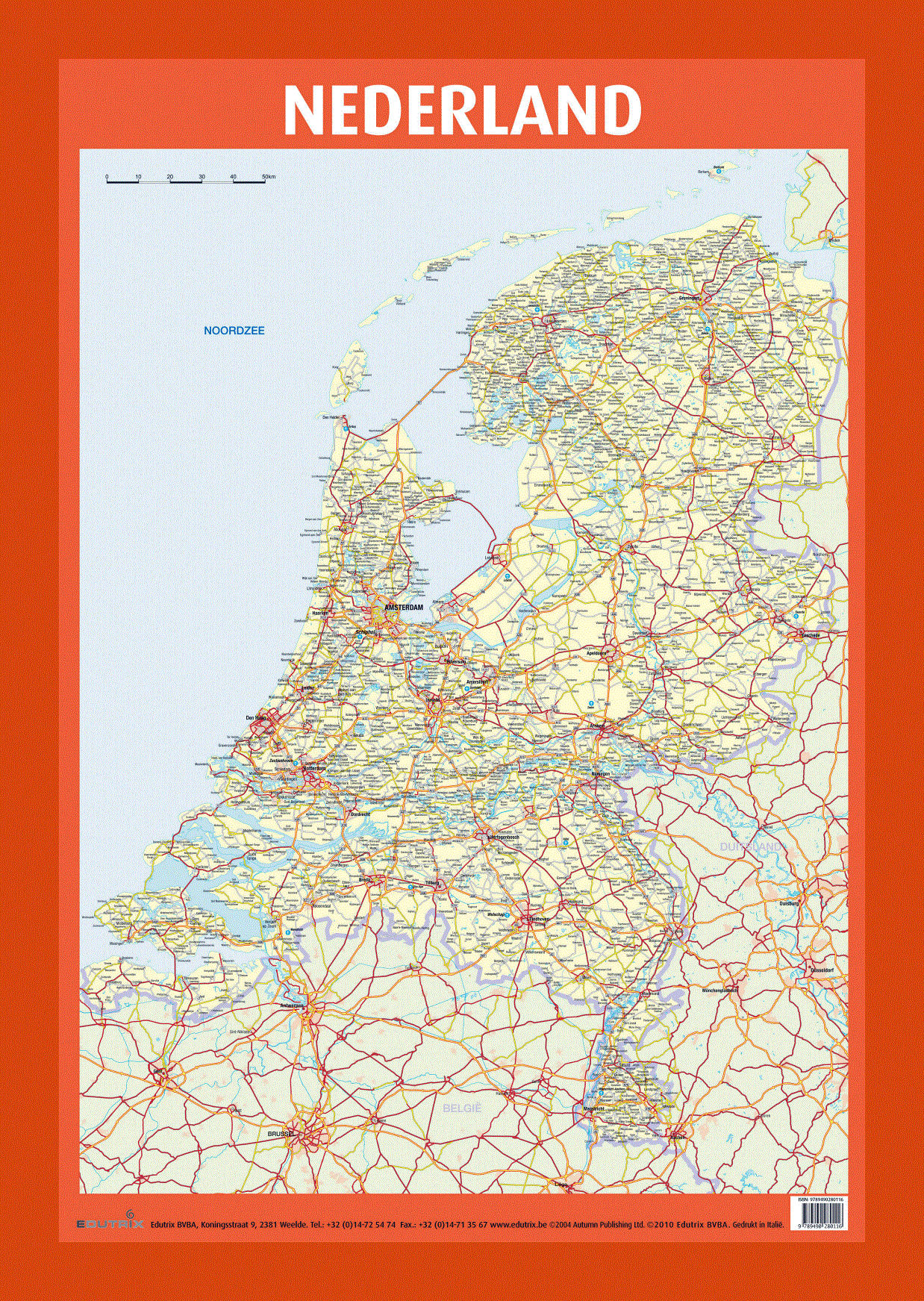Road map of Netherlands