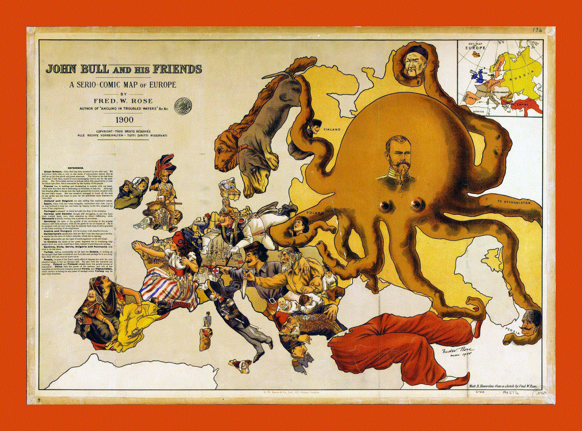 A serio comic map of Europe - 1900