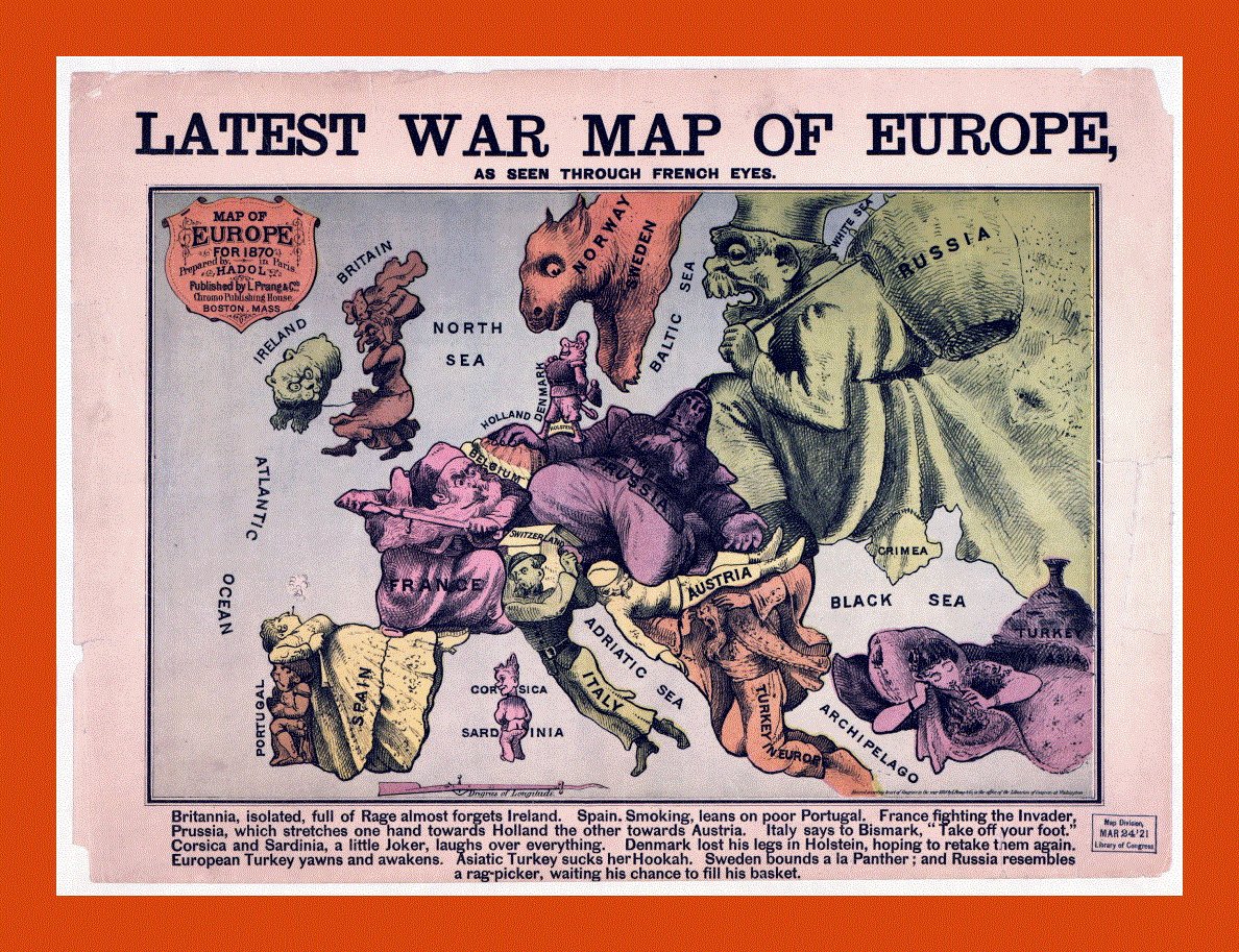 Latest War map of Europe - 1835-1875