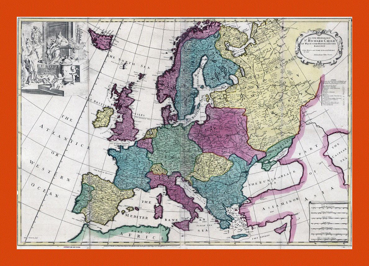 Old political map of Europe - 17xx