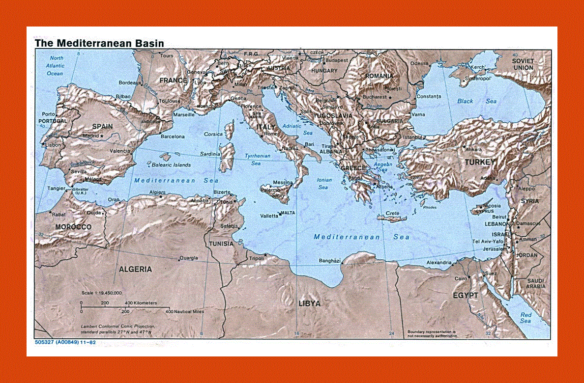 Map of the Mediterranean Basin - 1982