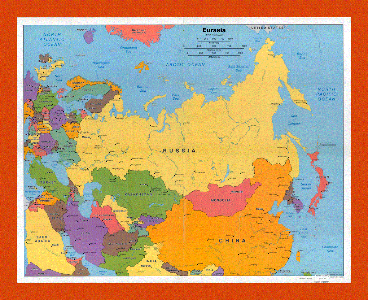 Political map of Eurasia - 2006