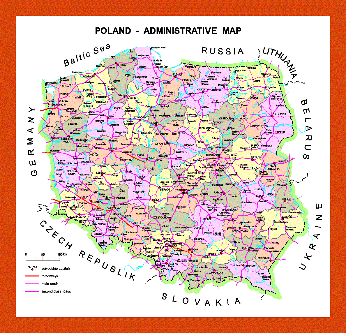 Administrative map of Poland