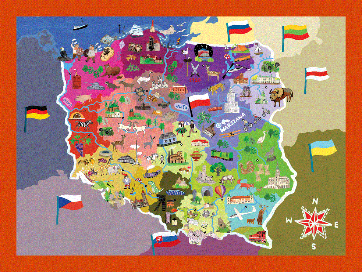 Illustrated map of Poland