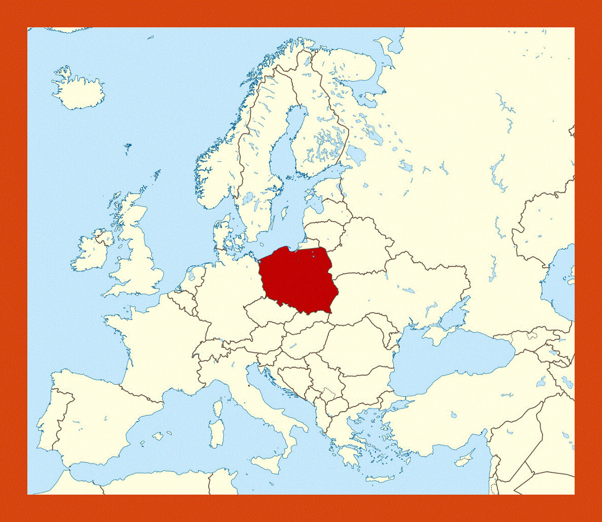 Location map of Poland in Europe