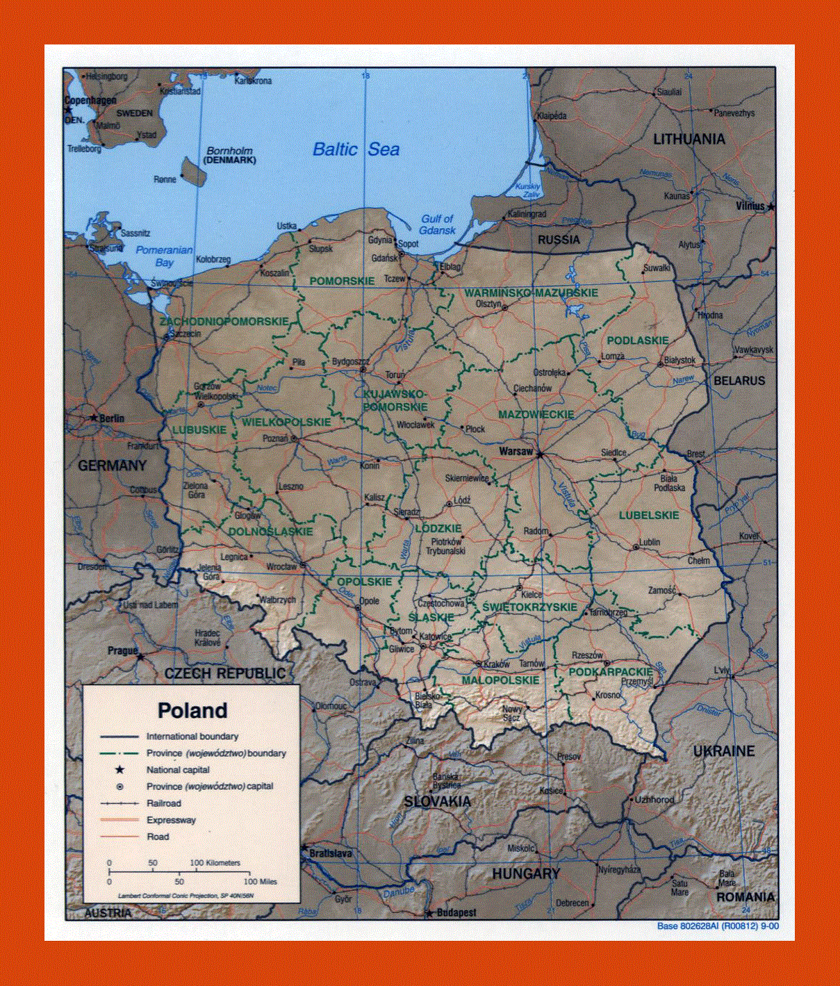 Political and administrative map of Poland - 2000