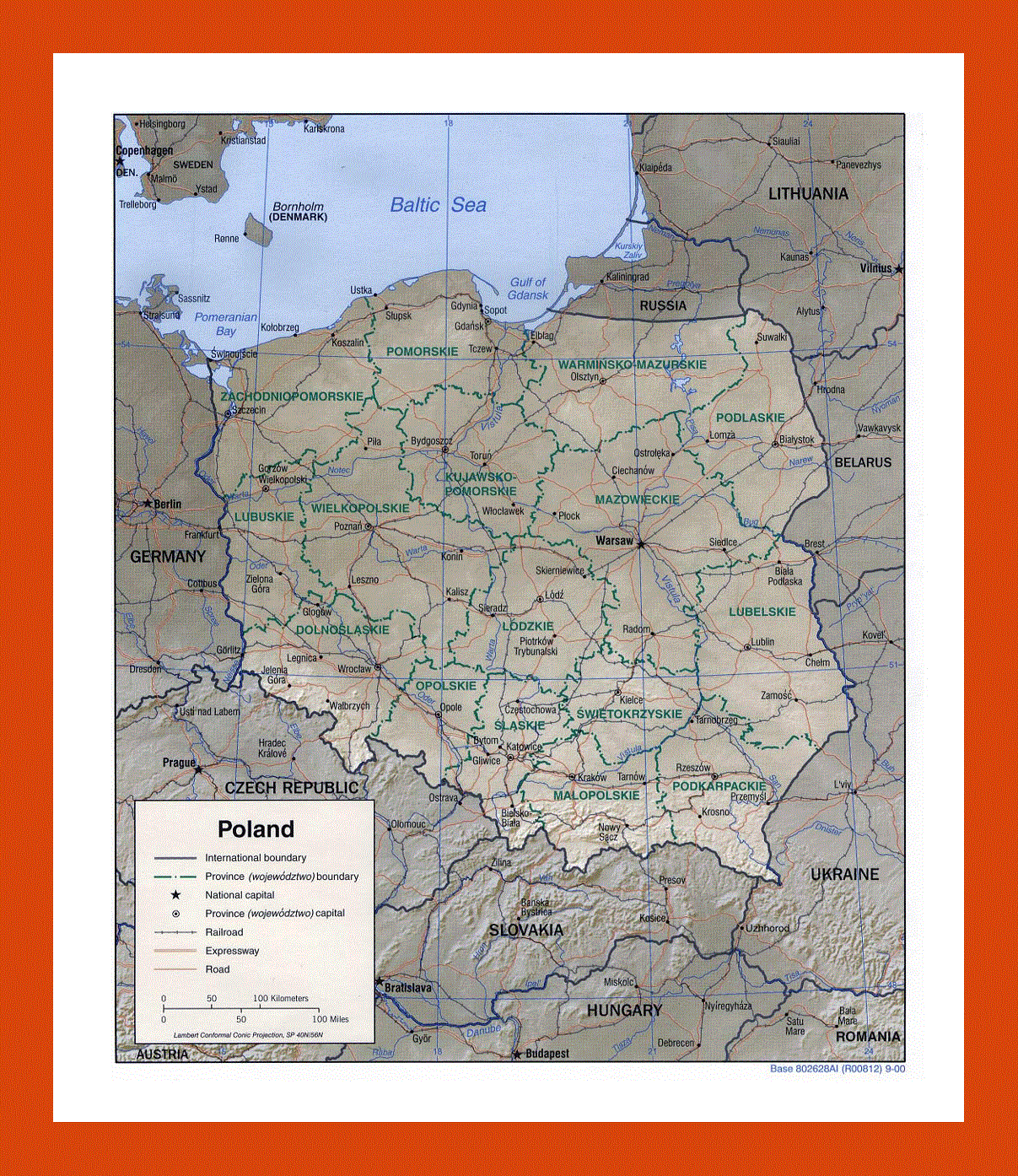 Political and administrative map of Poland - 2000