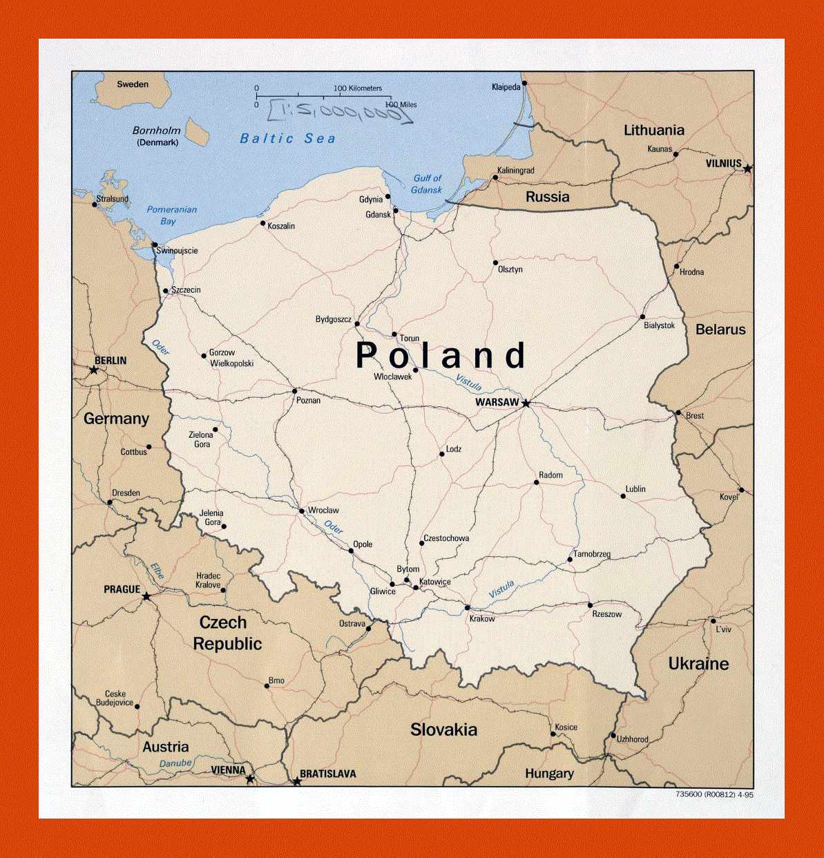 Political map of Poland - 1995