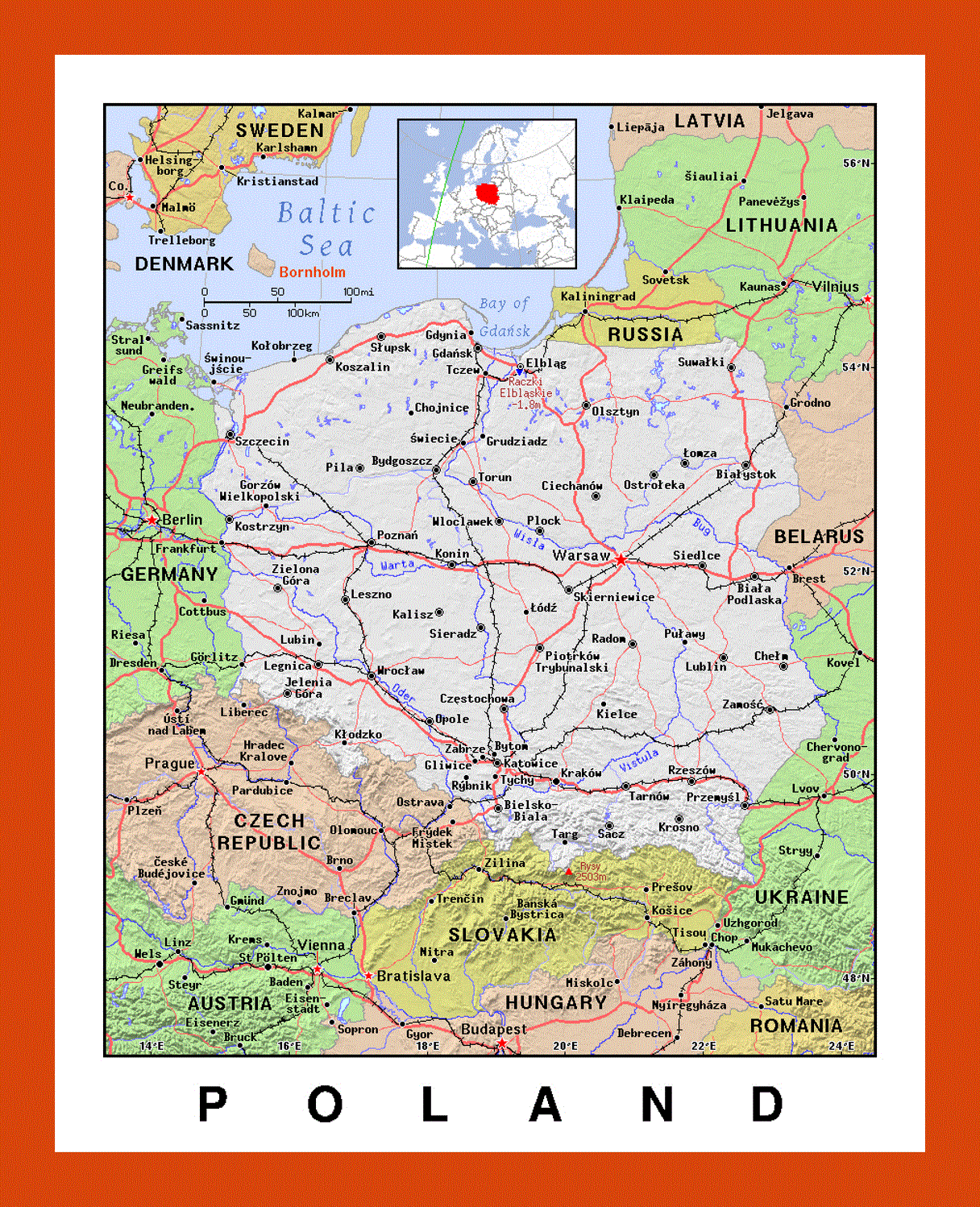 Political map of Poland
