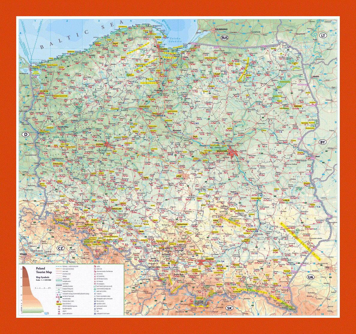 Tourist map of Poland