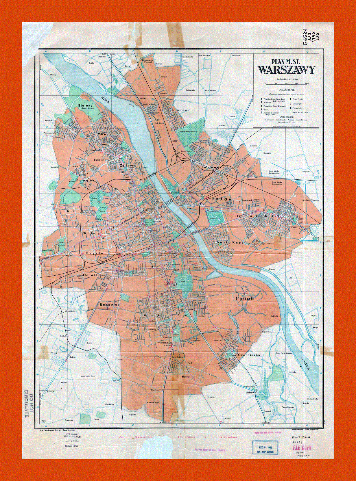 Old city plan of Warsaw - 1948